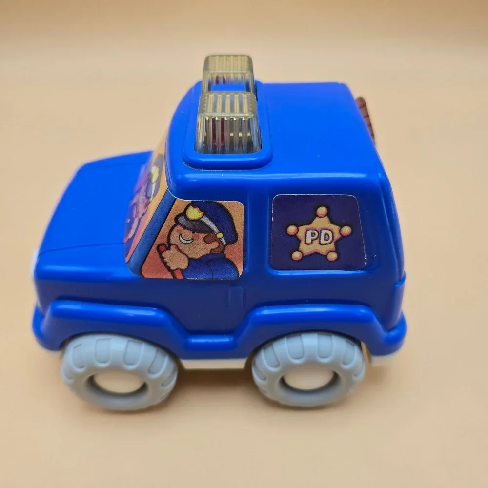 Vintage 1992 Shelcore Blue Police Car Toy Officer and Dog 1005/1006 USA‎ Made
